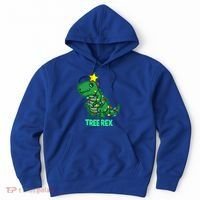 Tree Rex Funny Cute Retro Christmas Dino Cool Gift Hoodie thumb 0