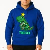 Tree Rex Funny Cute Retro Christmas Dino Cool Gift Hoodie thumb 2