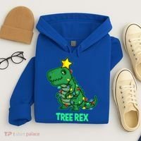 Tree Rex Funny Cute Retro Christmas Dino Cool Gift Hoodie thumb 4