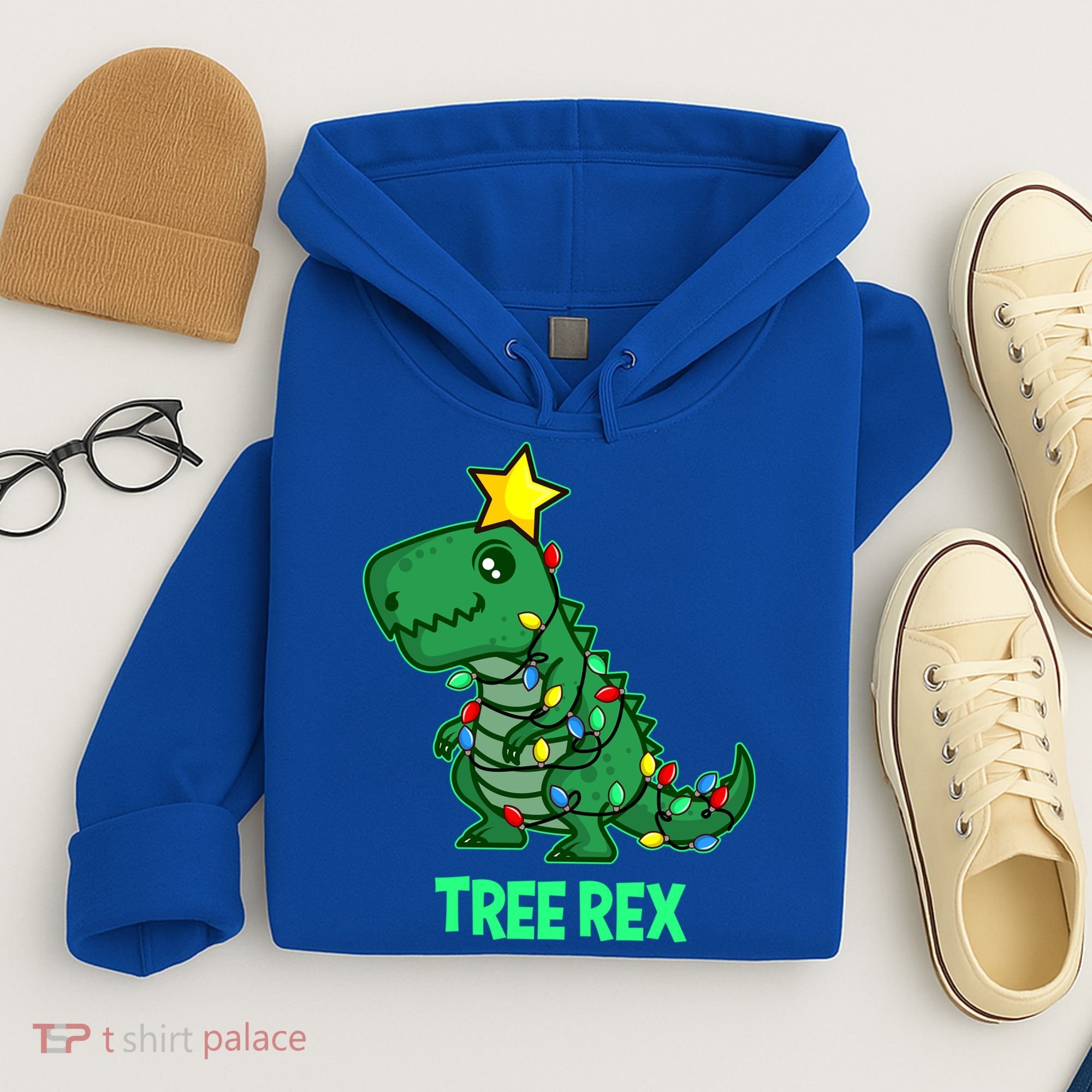 Tree Rex Funny Cute Retro Christmas Dino Cool Gift Hoodie