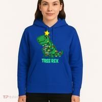 Tree Rex Funny Cute Retro Christmas Dino Cool Gift Hoodie thumb 5
