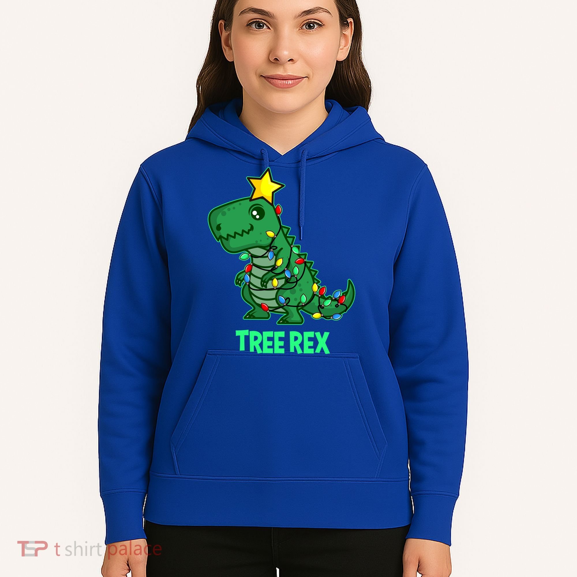 Tree Rex Funny Cute Retro Christmas Dino Cool Gift Hoodie