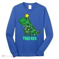 Tree Rex Funny Cute Retro Christmas Dino Cool Gift Long Sleeve Shirt thumb 0