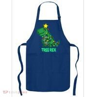 Tree Rex Funny Cute Retro Christmas Dino Cool Gift Apron thumb 0