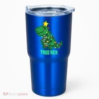 Tree Rex Funny Cute Retro Christmas Dino Cool Gift Tumbler thumb 0