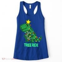 Tree Rex Funny Cute Retro Christmas Dino Cool Gift Women's Tank Top thumb 0