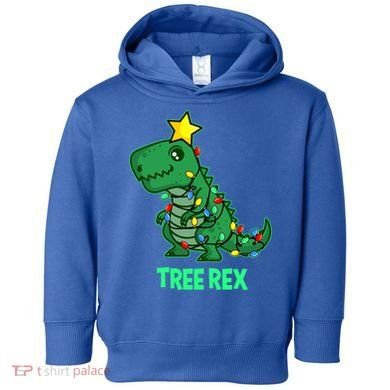 Tree Rex Funny Cute Retro Christmas Dino Cool Gift Toddler Hoodie