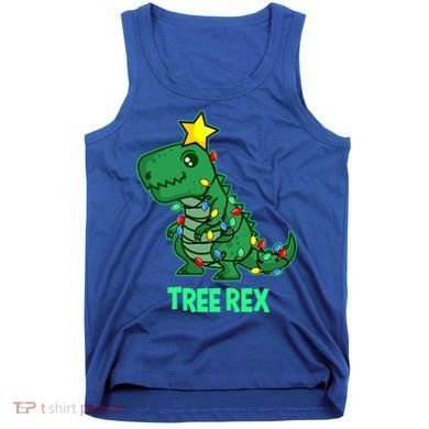 Tree Rex Funny Cute Retro Christmas Dino Cool Gift Tank Top