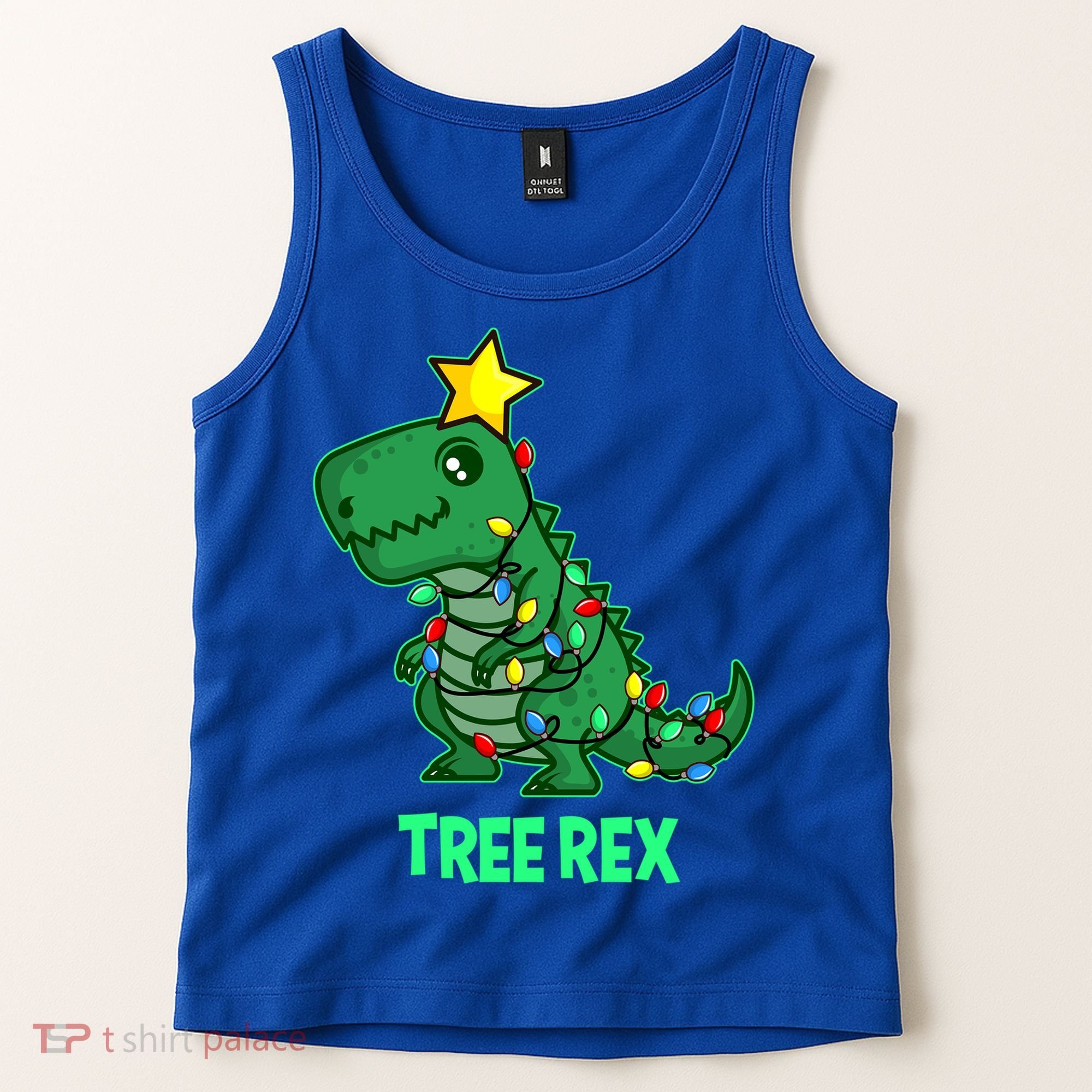 Tree Rex Funny Cute Retro Christmas Dino Cool Gift Tank Top
