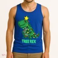 Tree Rex Funny Cute Retro Christmas Dino Cool Gift Tank Top thumb 3