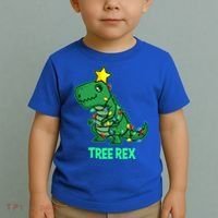 Tree Rex Funny Cute Retro Christmas Dino Cool Gift Toddler T-Shirt thumb 2