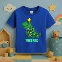 Tree Rex Funny Cute Retro Christmas Dino Cool Gift Toddler T-Shirt thumb 3