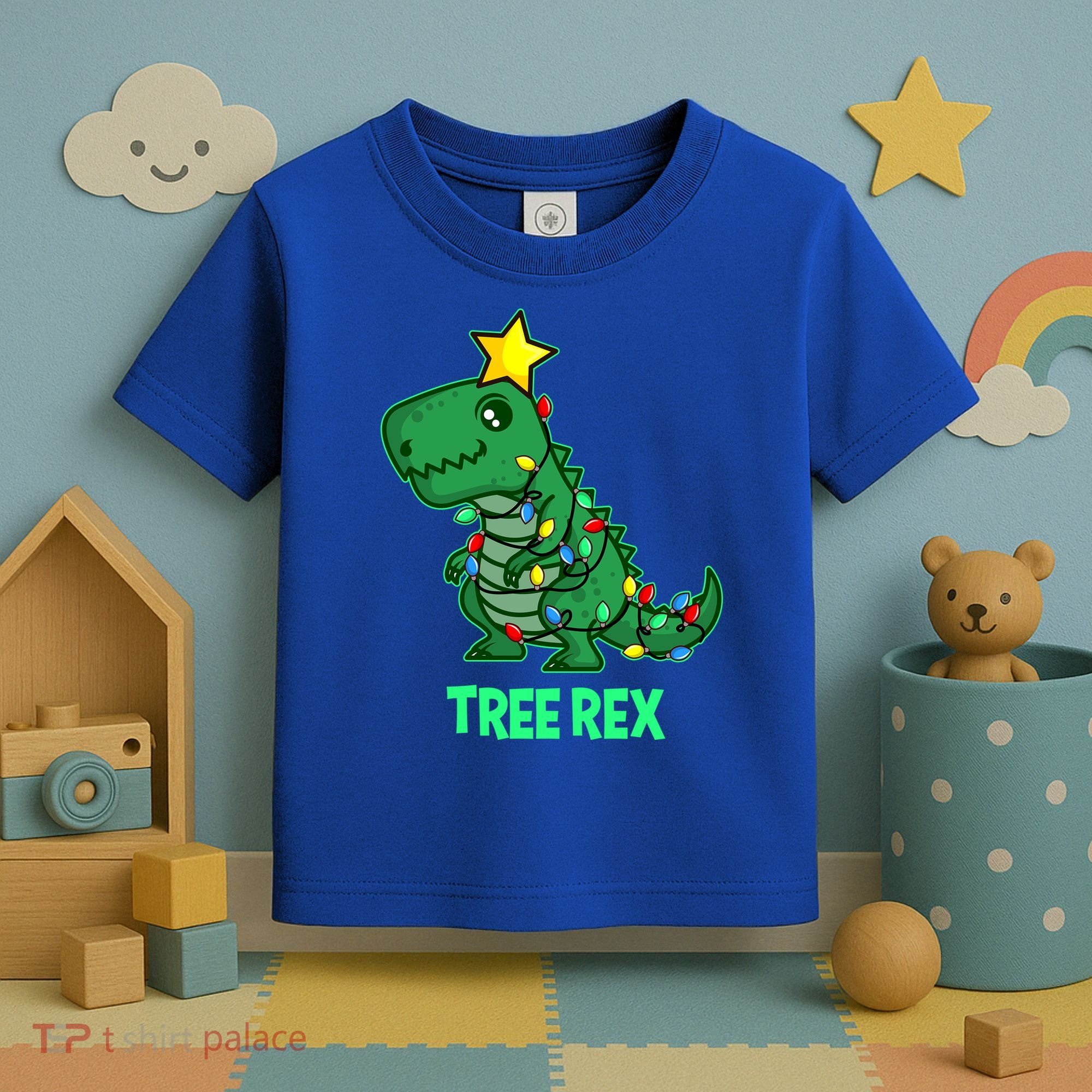 Tree Rex Funny Cute Retro Christmas Dino Cool Gift Toddler T-Shirt