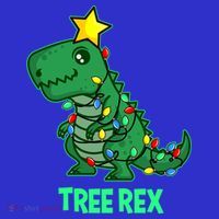 Tree Rex Funny Cute Retro Christmas Dino Cool Gift Women's Long Sleeve Shirt thumb 2