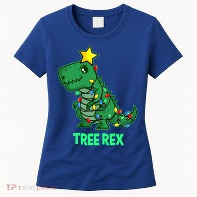 Tree Rex Funny Cute Retro Christmas Dino Cool Gift Women's T-Shirt