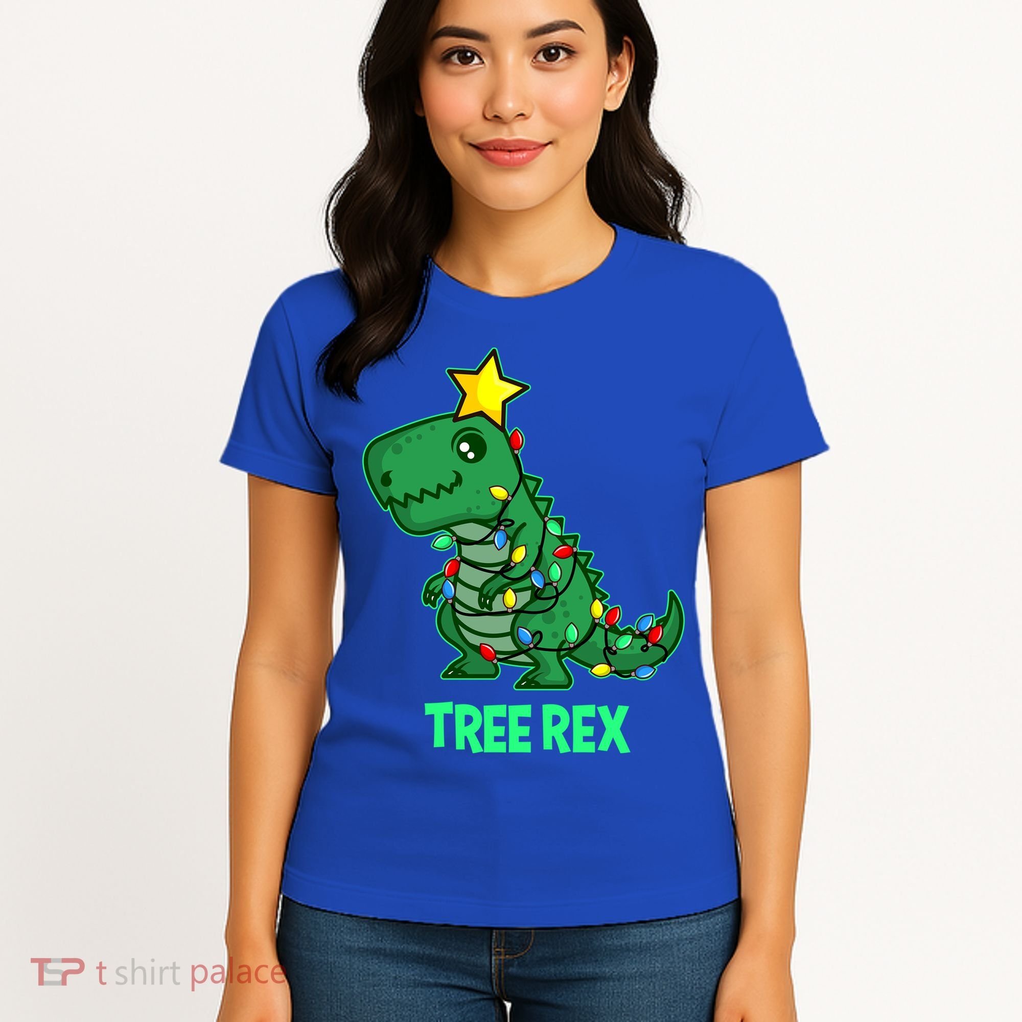 Tree Rex Funny Cute Retro Christmas Dino Cool Gift Women's T-Shirt