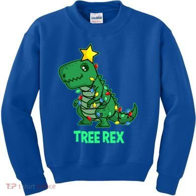 Tree Rex Funny Cute Retro Christmas Dino Cool Gift Kids Sweatshirt
