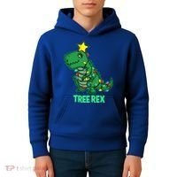 Tree Rex Funny Cute Retro Christmas Dino Cool Gift Kids Hoodie thumb 4