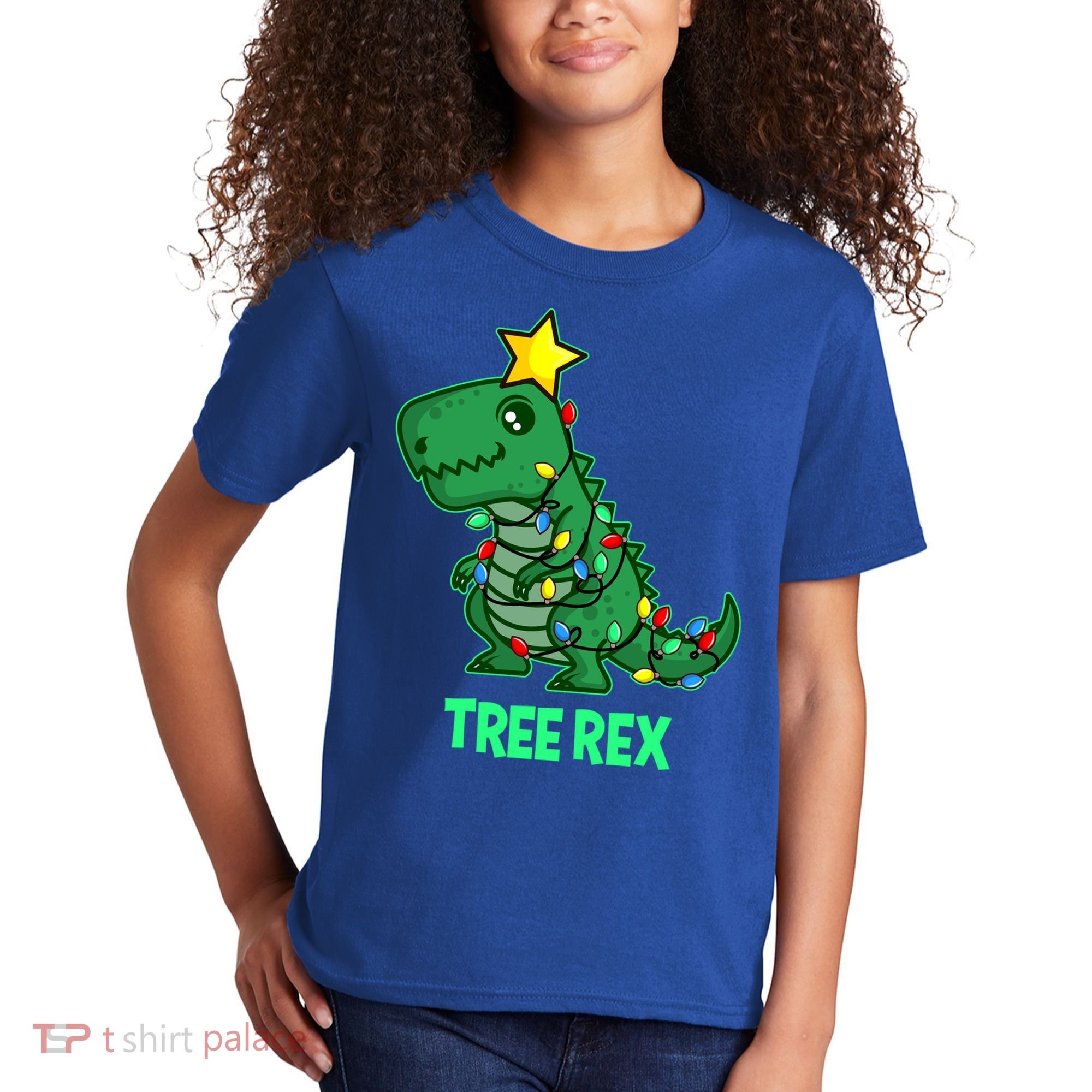 Tree Rex Funny Cute Retro Christmas Dino Cool Gift Kids T-Shirt