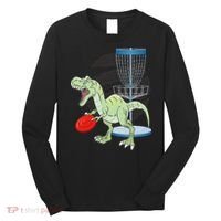 T Rex Frisbee Dinosaur Recreational Tosser Dino Disc Golf Long Sleeve Shirt thumb 0