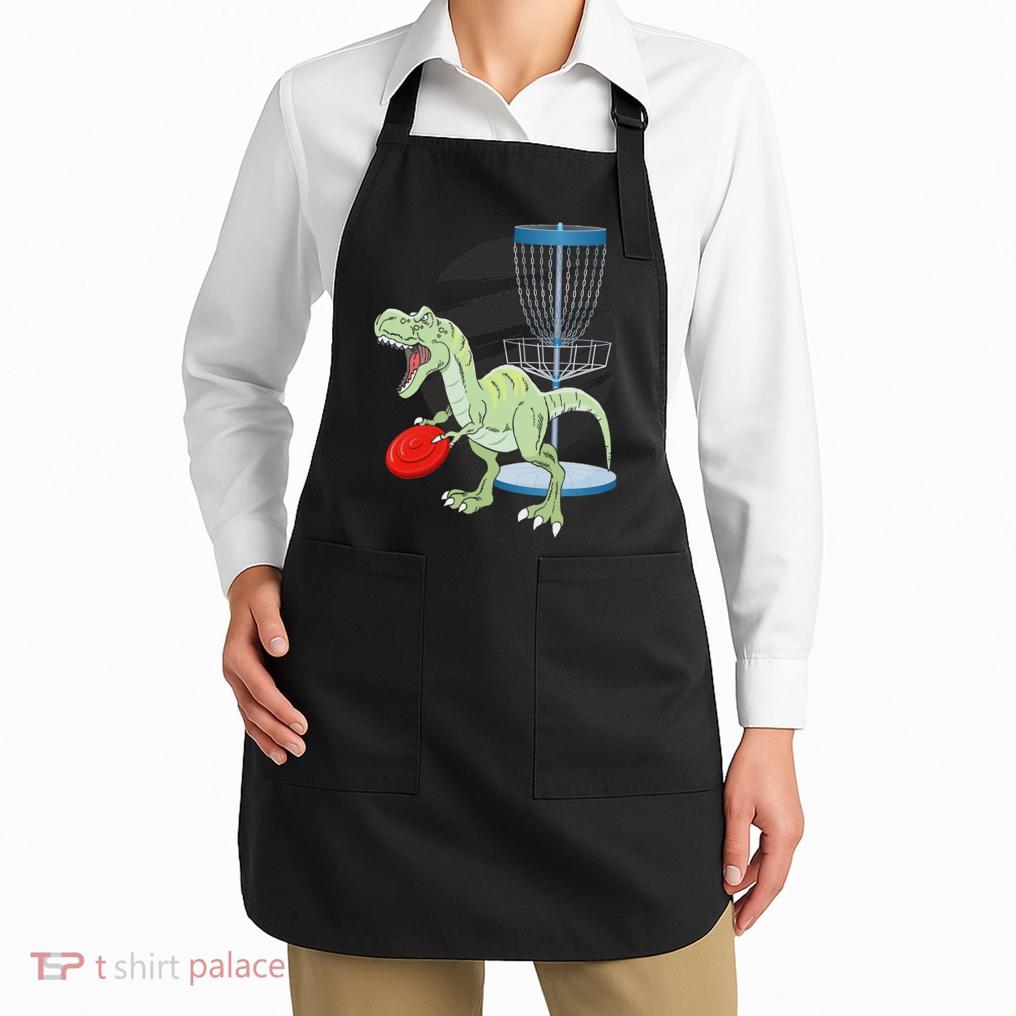 T Rex Frisbee Dinosaur Recreational Tosser Dino Disc Golf Apron