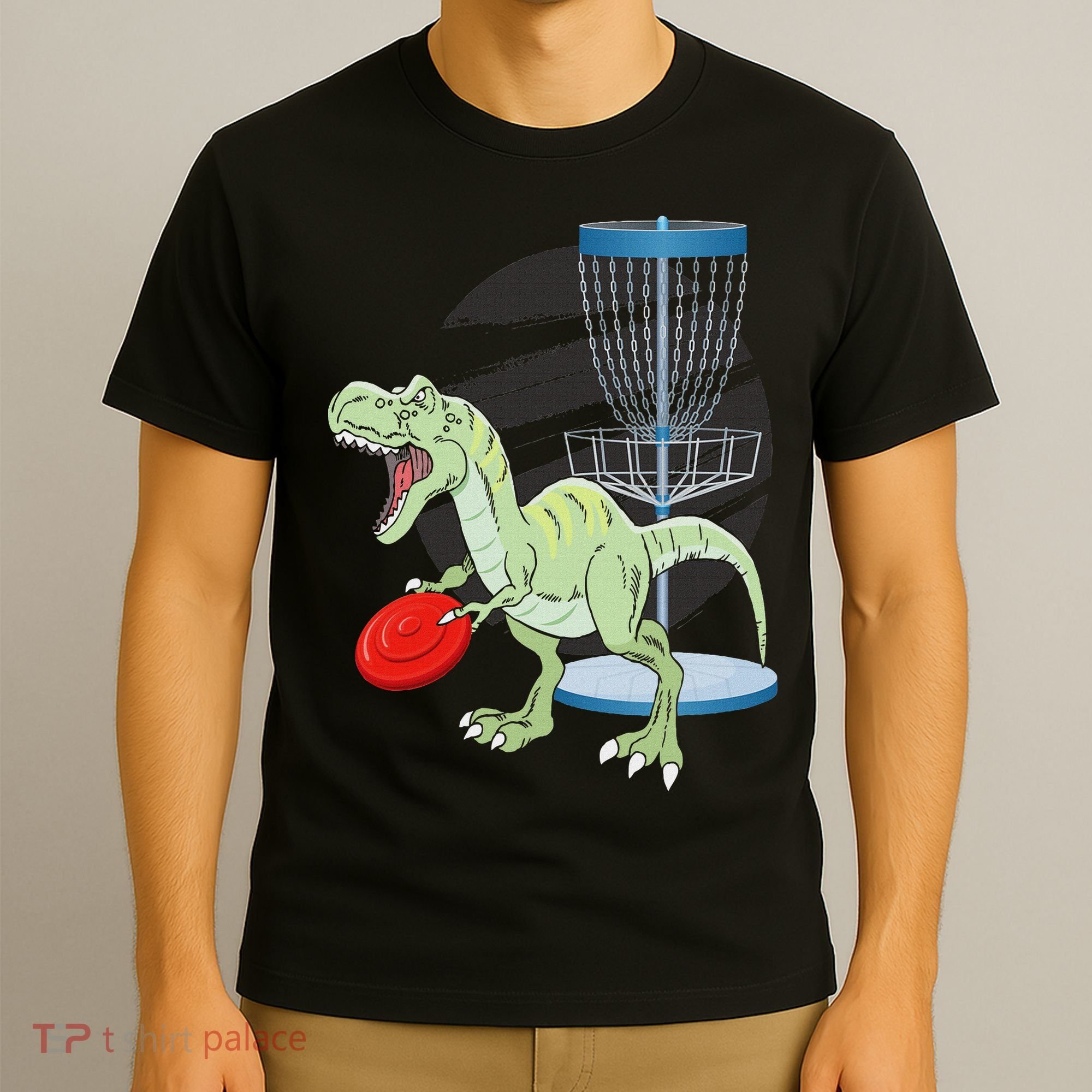 T Rex Frisbee Dinosaur Recreational Tosser Dino Disc Golf T-Shirt
