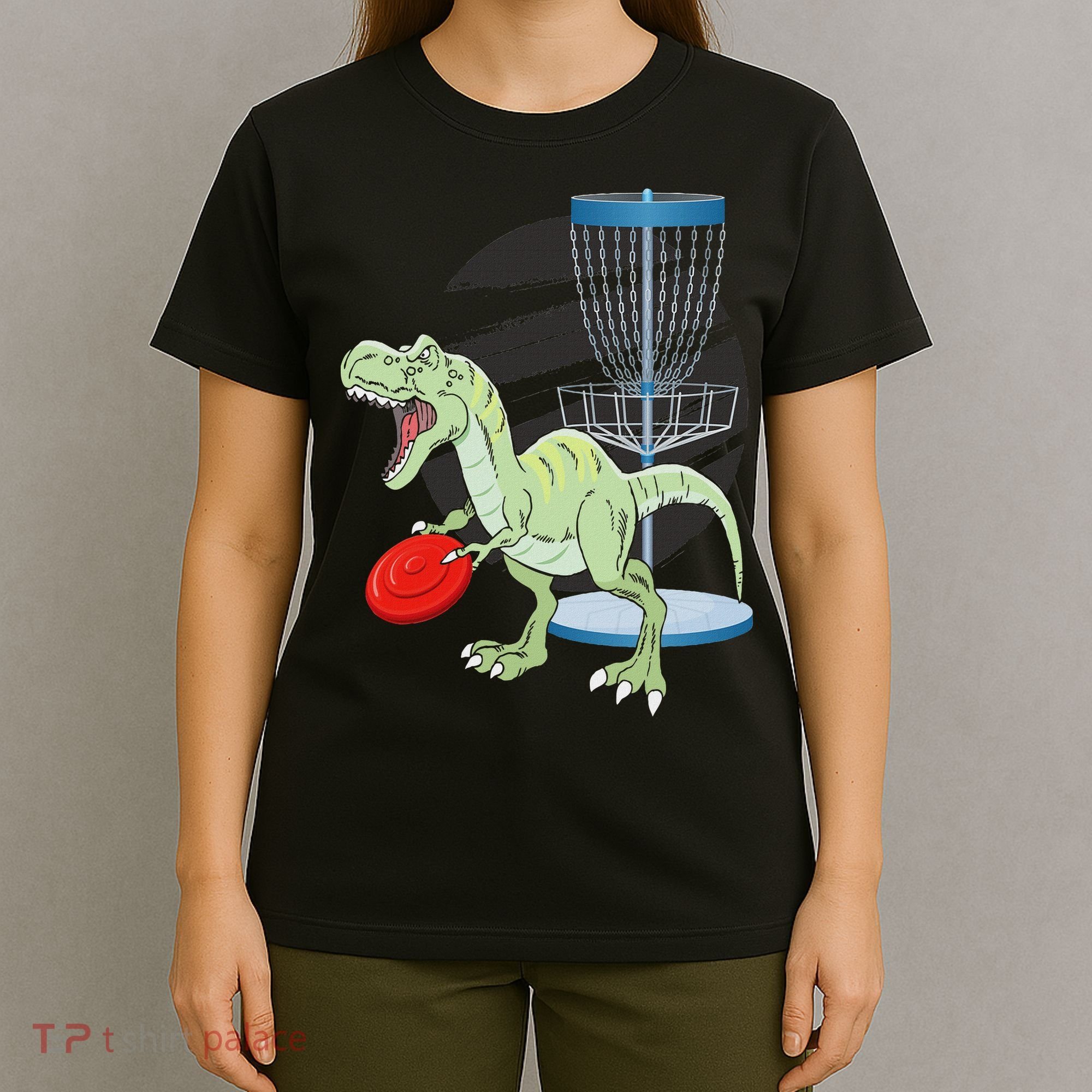 T Rex Frisbee Dinosaur Recreational Tosser Dino Disc Golf T-Shirt