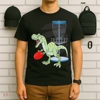 T Rex Frisbee Dinosaur Recreational Tosser Dino Disc Golf T-Shirt thumb 6