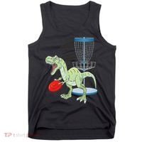T Rex Frisbee Dinosaur Recreational Tosser Dino Disc Golf Tank Top thumb 0