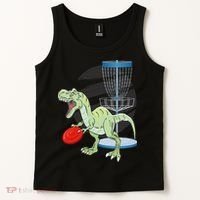 T Rex Frisbee Dinosaur Recreational Tosser Dino Disc Golf Tank Top thumb 2