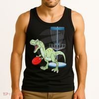 T Rex Frisbee Dinosaur Recreational Tosser Dino Disc Golf Tank Top thumb 3