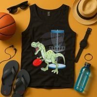 T Rex Frisbee Dinosaur Recreational Tosser Dino Disc Golf Tank Top thumb 4