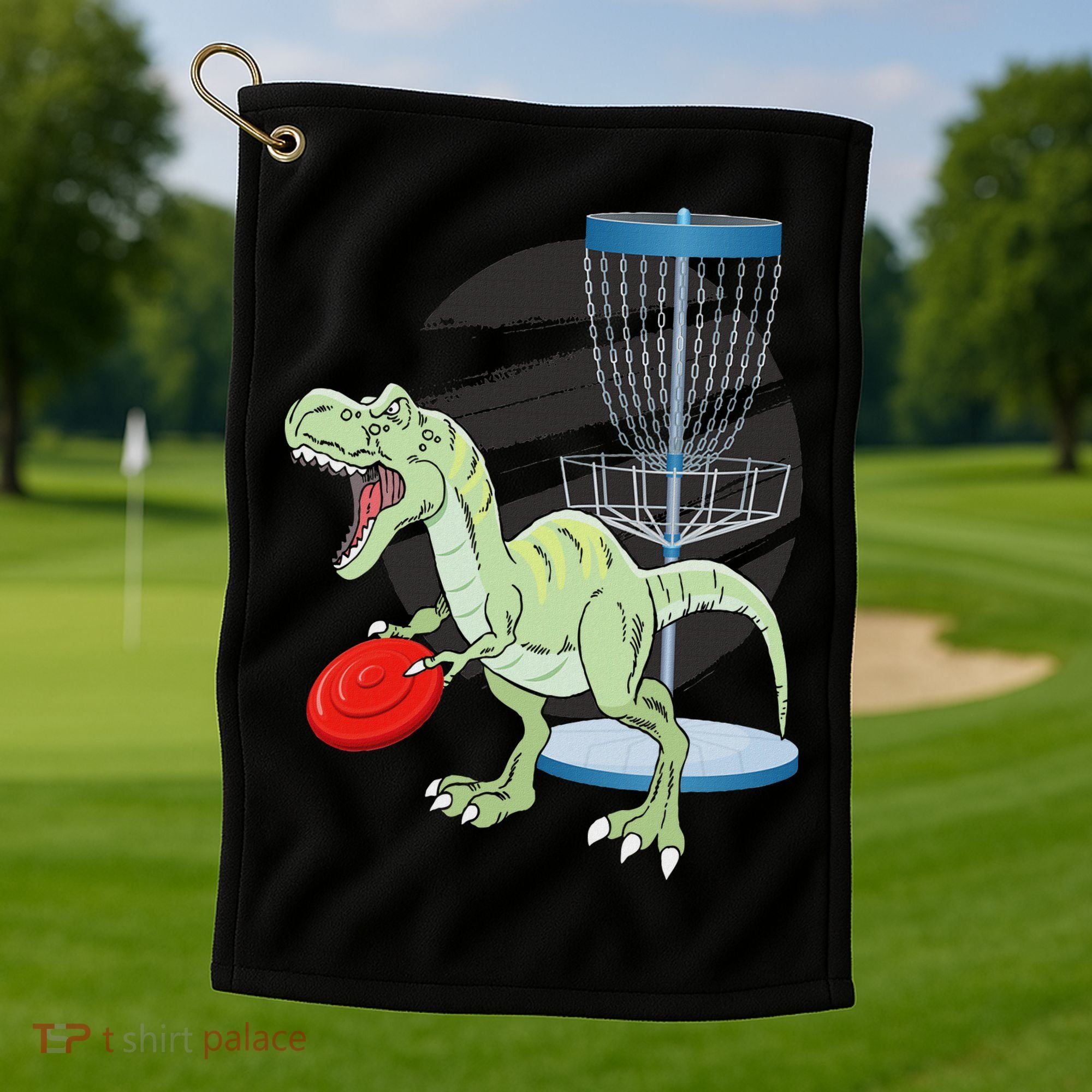 T Rex Frisbee Dinosaur Recreational Tosser Dino Disc Golf Golf Towel