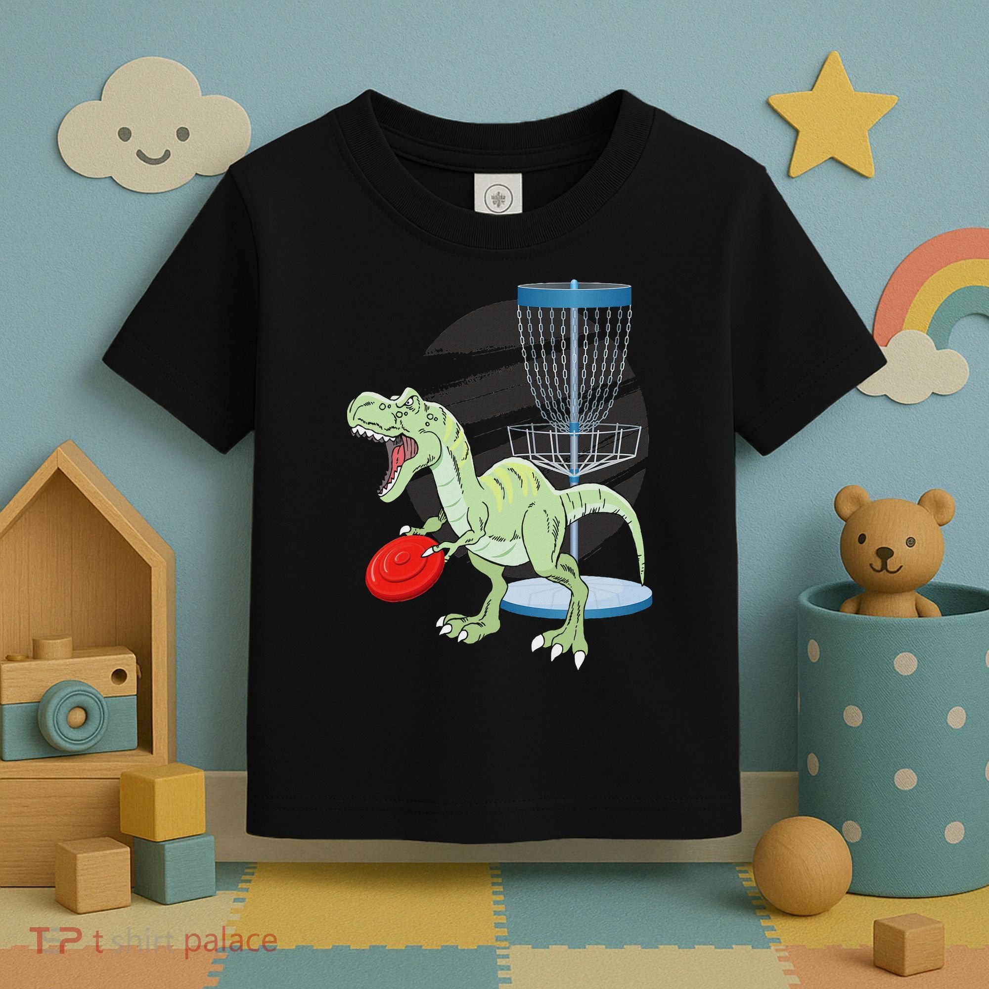 T Rex Frisbee Dinosaur Recreational Tosser Dino Disc Golf Toddler T-Shirt