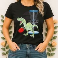 T Rex Frisbee Dinosaur Recreational Tosser Dino Disc Golf Women's T-Shirt thumb 2