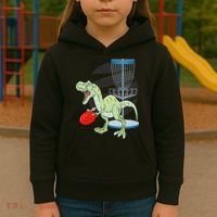 T Rex Frisbee Dinosaur Recreational Tosser Dino Disc Golf Kids Hoodie thumb 3