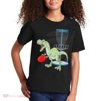 T Rex Frisbee Dinosaur Recreational Tosser Dino Disc Golf Kids T-Shirt thumb 2