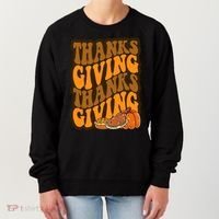 Thanksgiving Retro Groovy Holiday Cute Women's Sweatshirt thumb 0