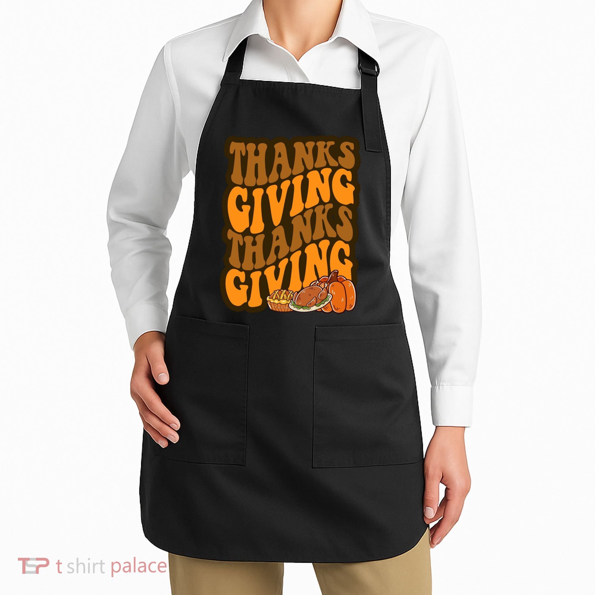 Thanksgiving Retro Groovy Holiday Cute Apron