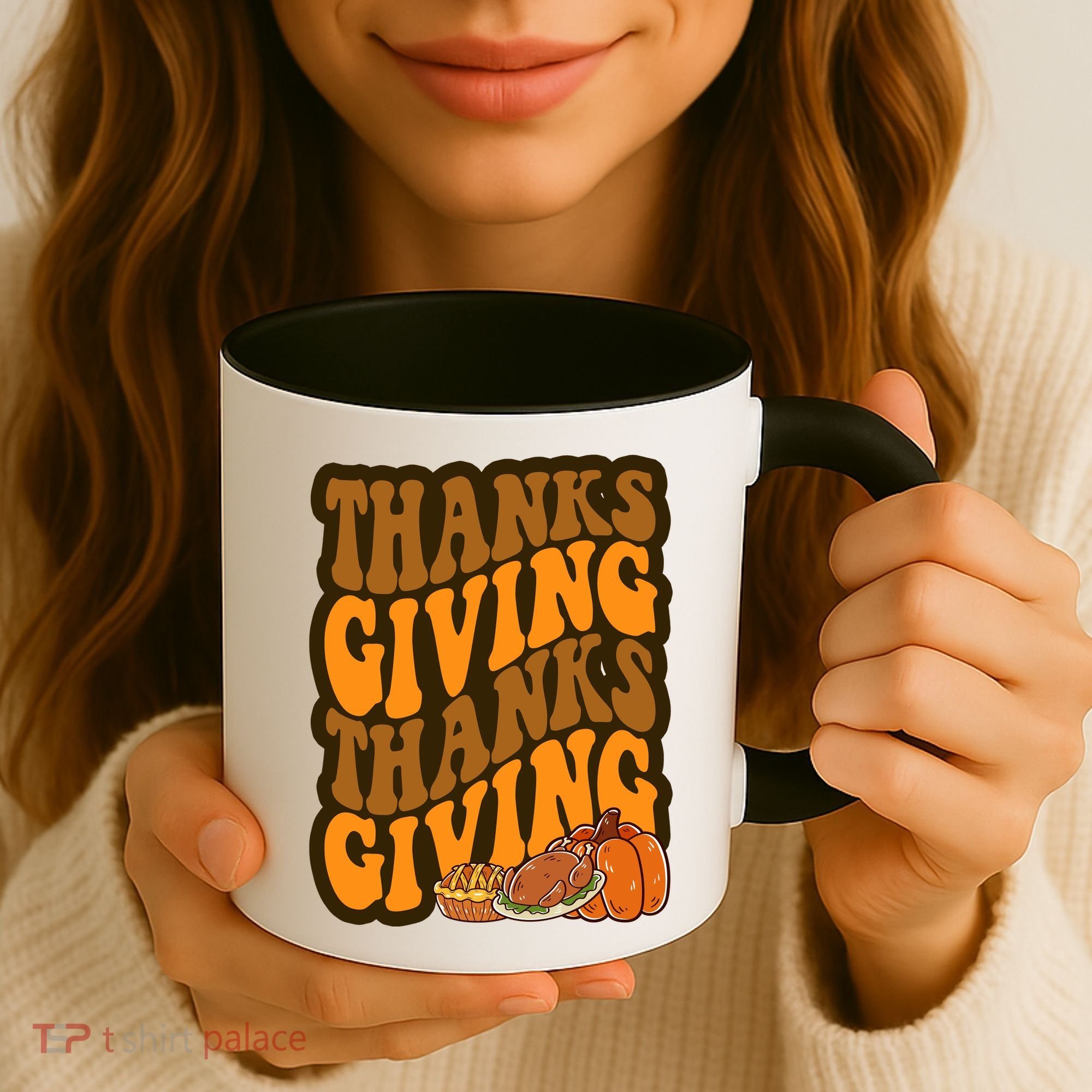 Thanksgiving Retro Groovy Holiday Cute Coffee Mug