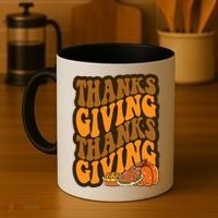 Thanksgiving Retro Groovy Holiday Cute Coffee Mug thumb 4