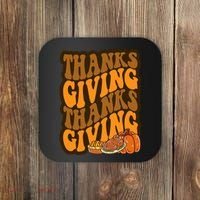 Thanksgiving Retro Groovy Holiday Cute Coaster thumb 0