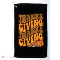 Thanksgiving Retro Groovy Holiday Cute Golf Towel thumb 0