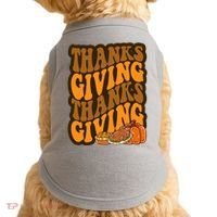 Thanksgiving Retro Groovy Holiday Cute Doggie Tank thumb 0