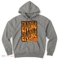 Thanksgiving Retro Groovy Holiday Cute Hoodie thumb 0