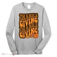 Thanksgiving Retro Groovy Holiday Cute Long Sleeve Shirt thumb 0