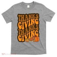 Thanksgiving Retro Groovy Holiday Cute T-Shirt thumb 0