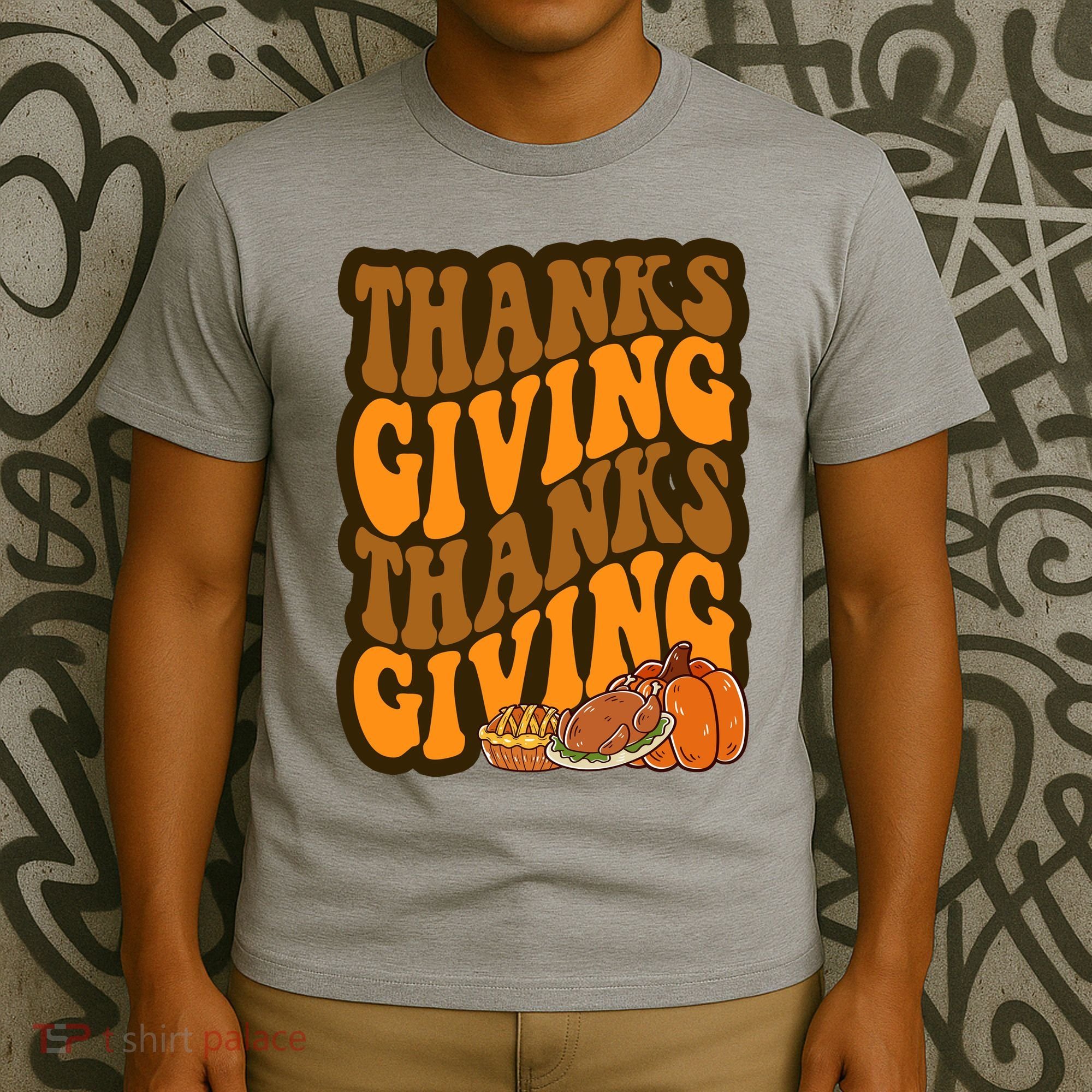 Thanksgiving Retro Groovy Holiday Cute T-Shirt