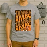Thanksgiving Retro Groovy Holiday Cute T-Shirt thumb 6