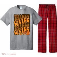 Thanksgiving Retro Groovy Holiday Cute Pajama Set thumb 0
